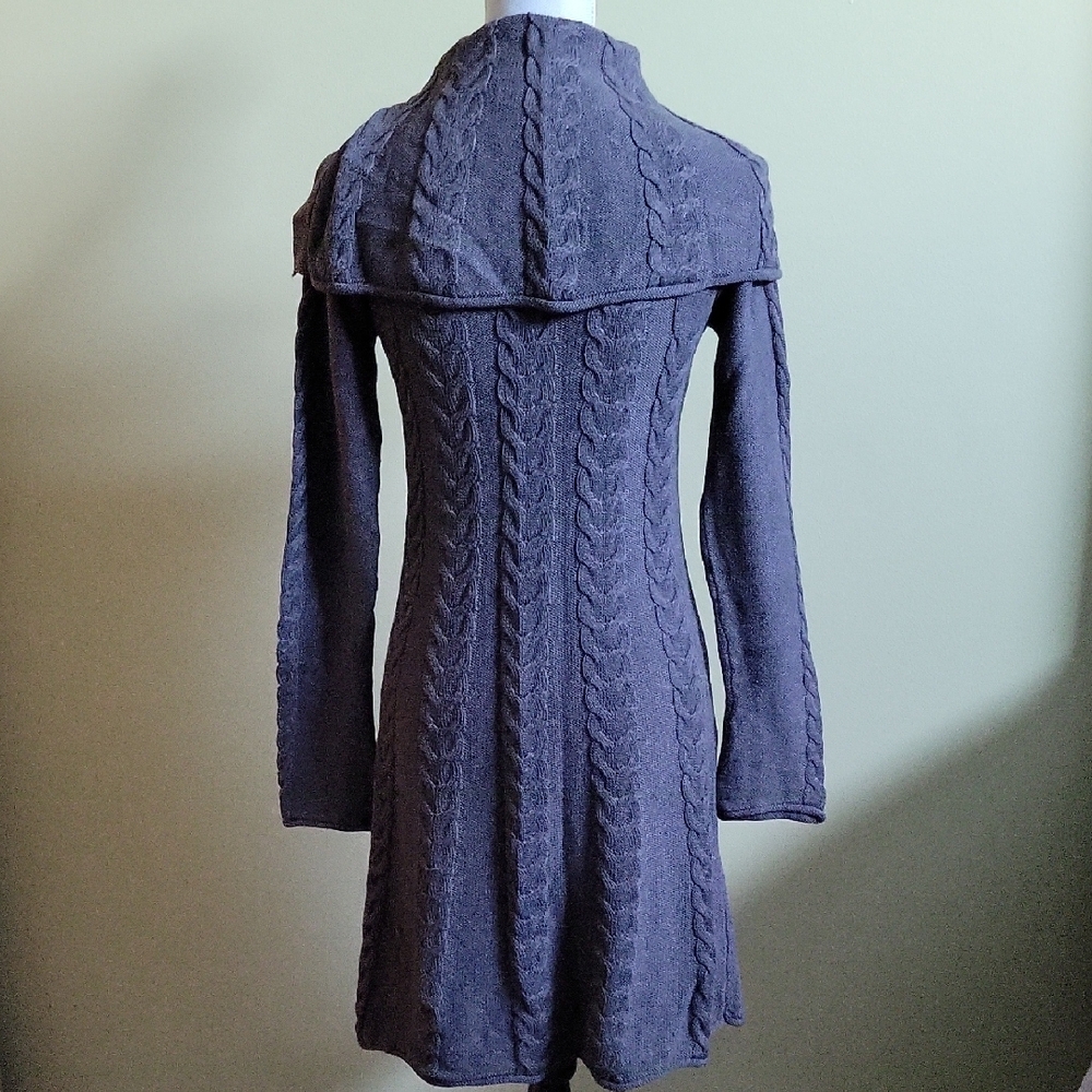 Akini Women's Cable Knit Sweater Dress - Dark Gray - Picture 3 of 6